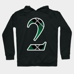 2 Sports Jersey Number Green Black Flannel Hoodie